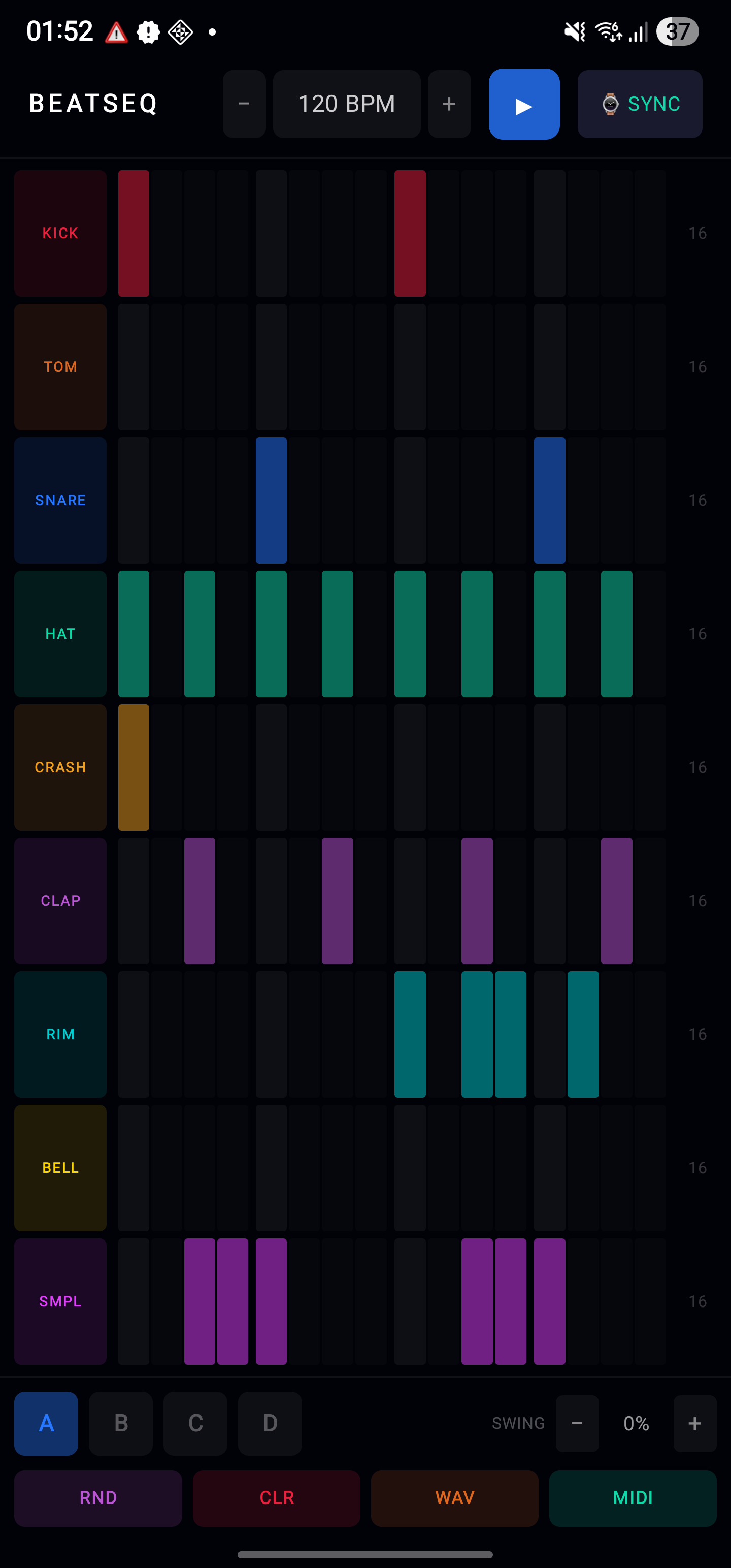BeatSeq companion app running on Android